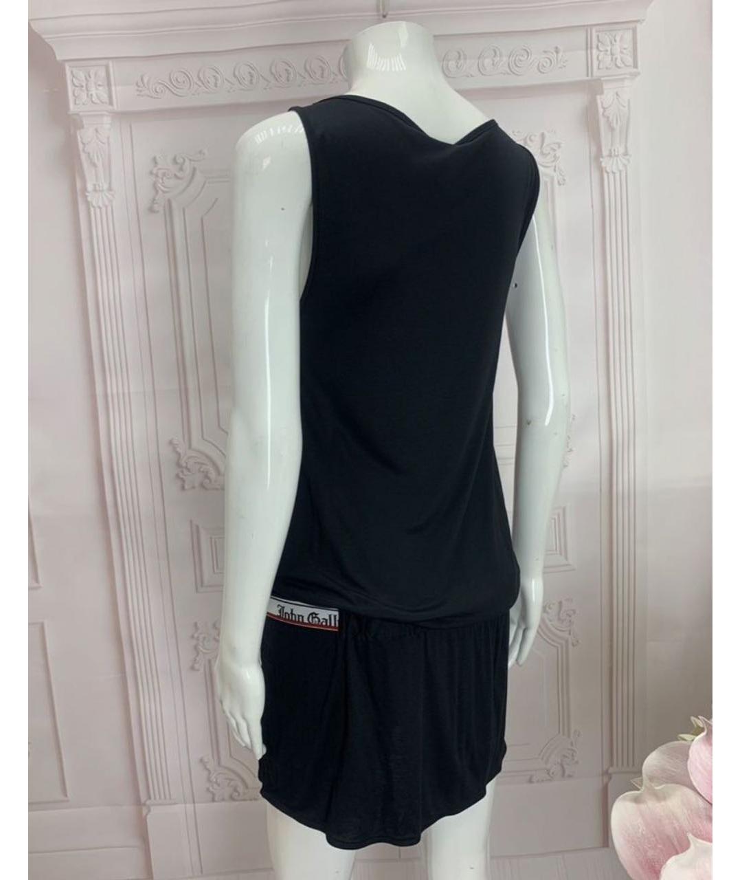 JOHN GALLIANO Черное вискозное платье, фото 2