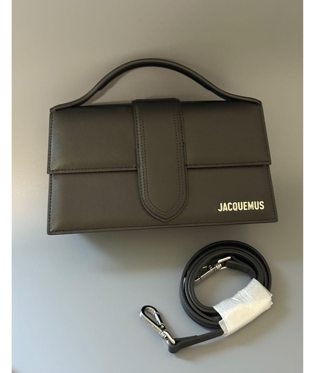 JACQUEMUS Черная кожаная сумка через плечо, фото 6