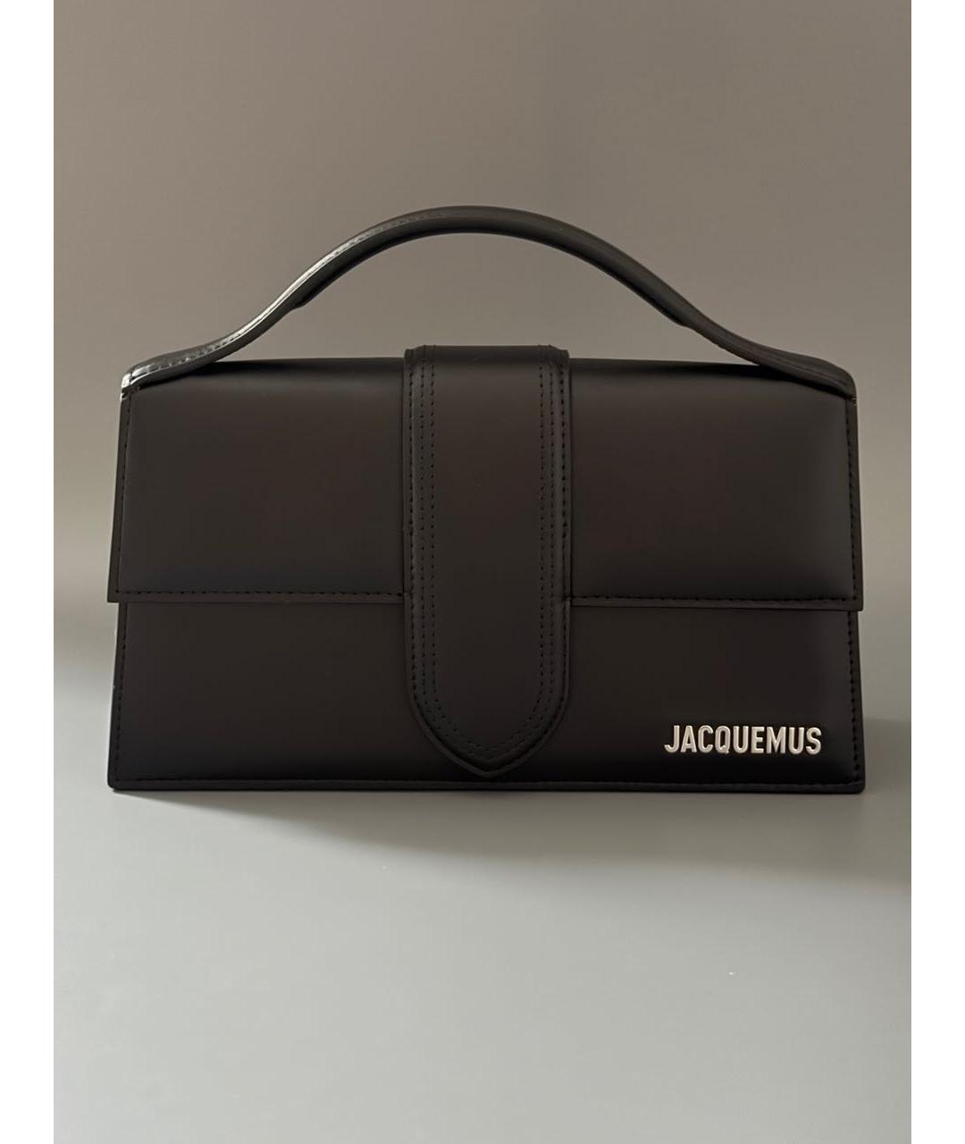 JACQUEMUS Черная кожаная сумка через плечо, фото 5