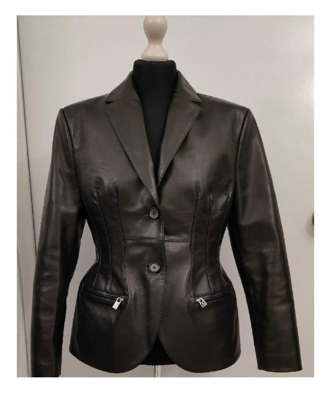 MAGDA BUTRYM Черный кожаный жакет/пиджак, фото 5