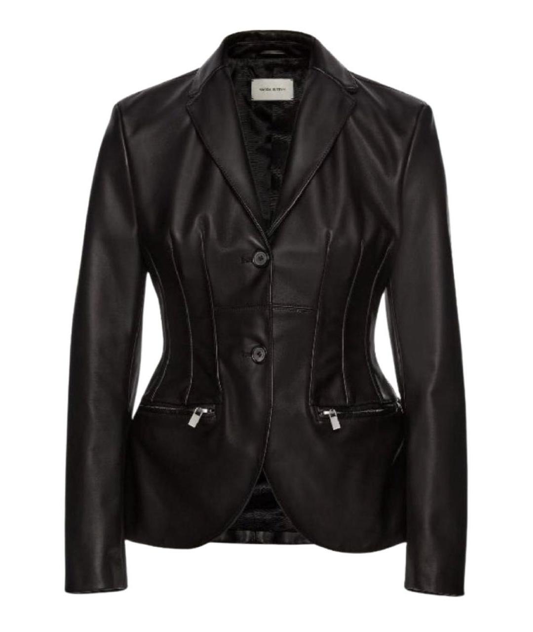 MAGDA BUTRYM Черный кожаный жакет/пиджак, фото 8