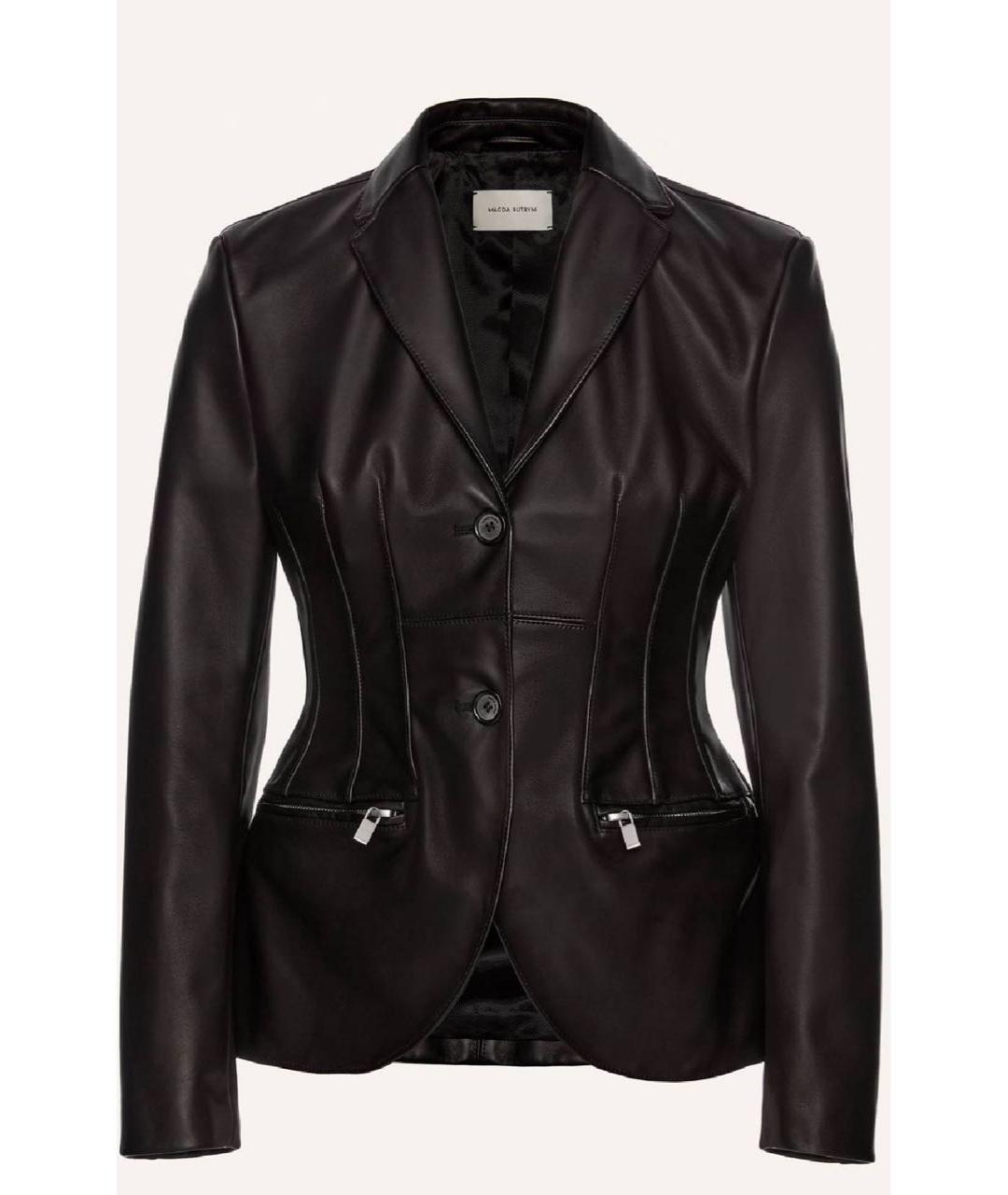 MAGDA BUTRYM Черный кожаный жакет/пиджак, фото 7