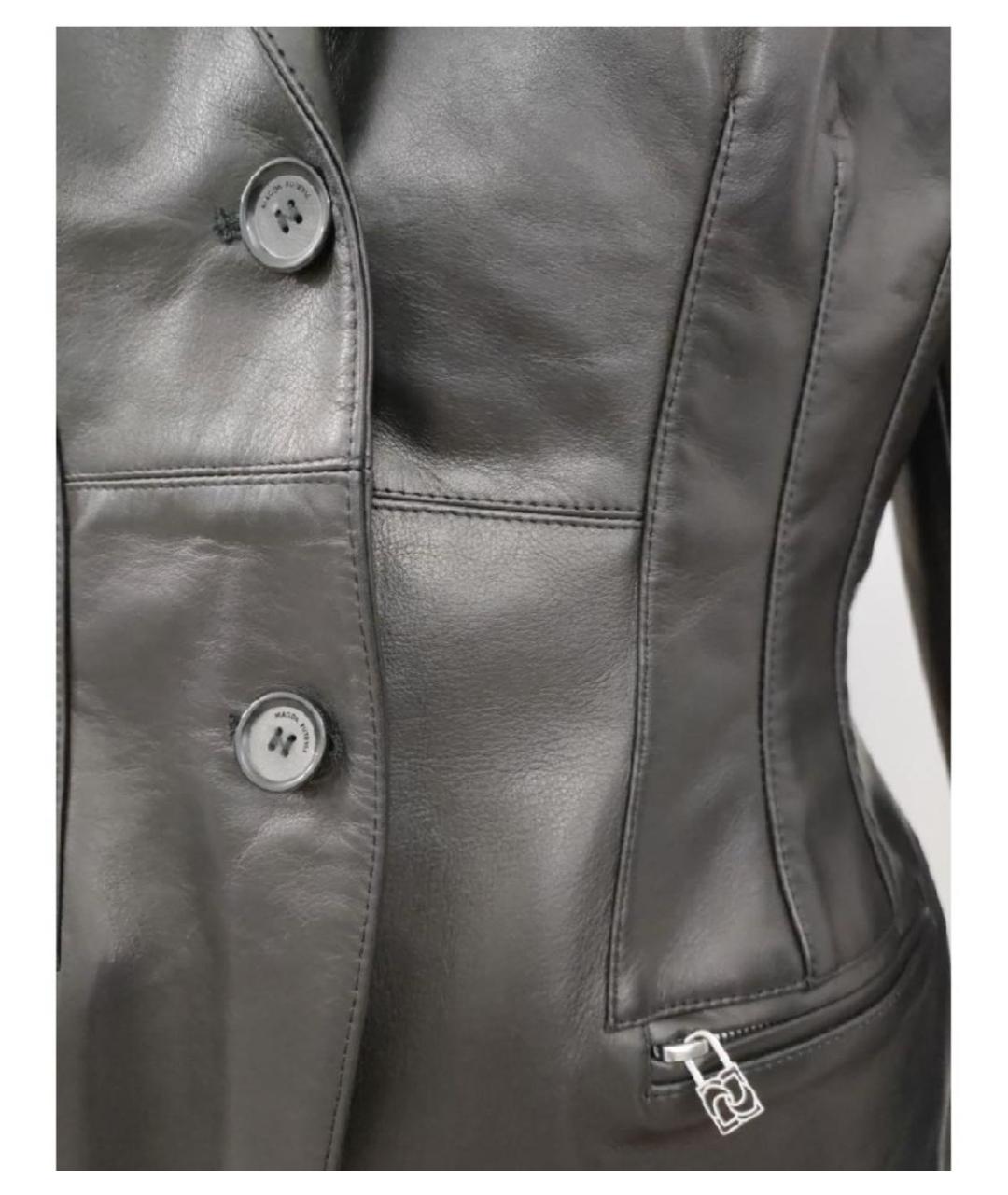 MAGDA BUTRYM Черный кожаный жакет/пиджак, фото 4