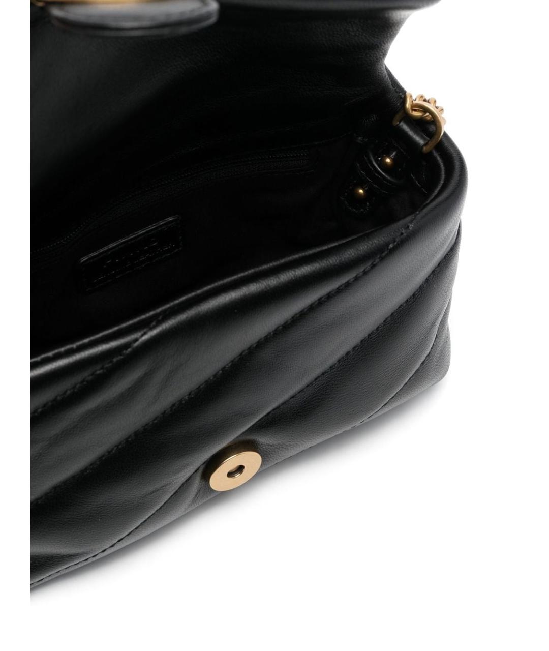 PINKO Черная кожаная сумка через плечо, фото 4