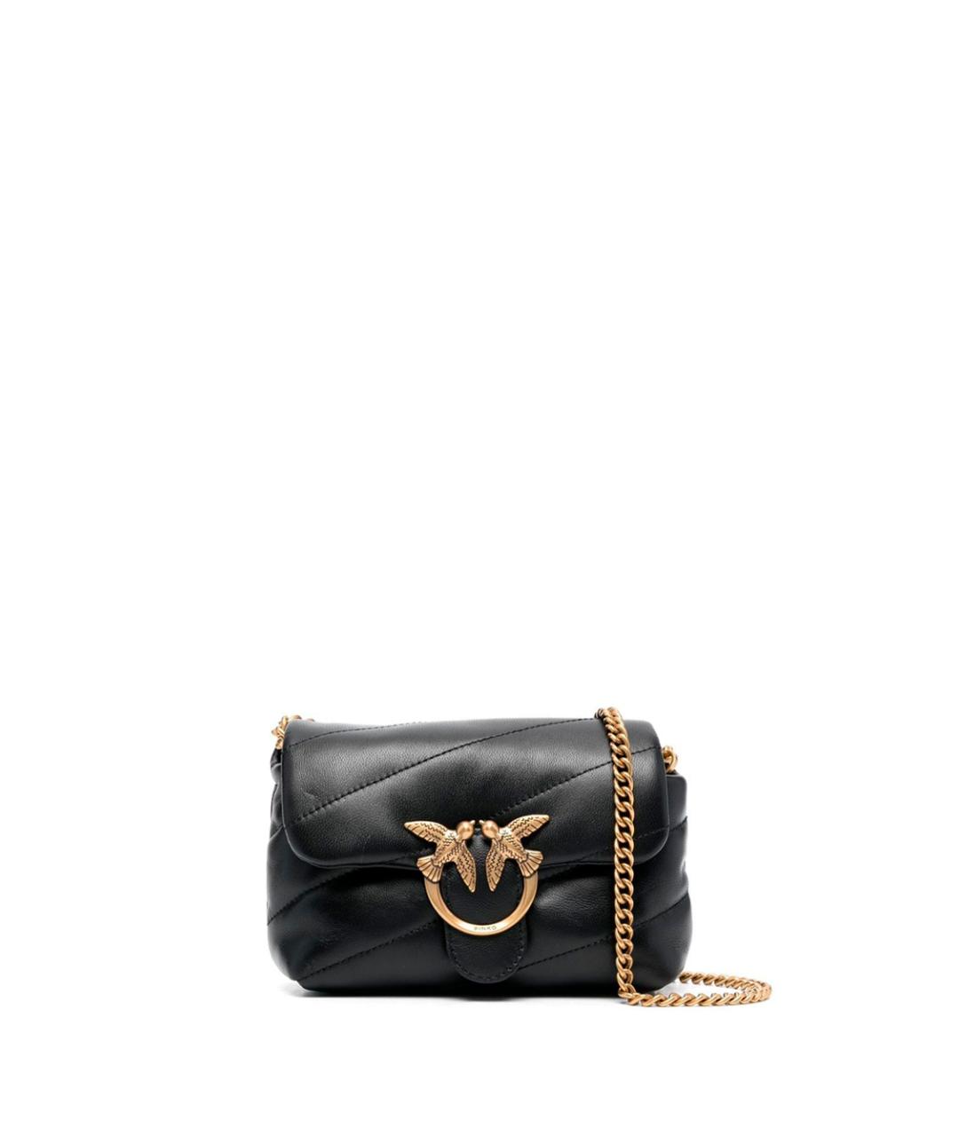 PINKO Черная кожаная сумка через плечо, фото 1