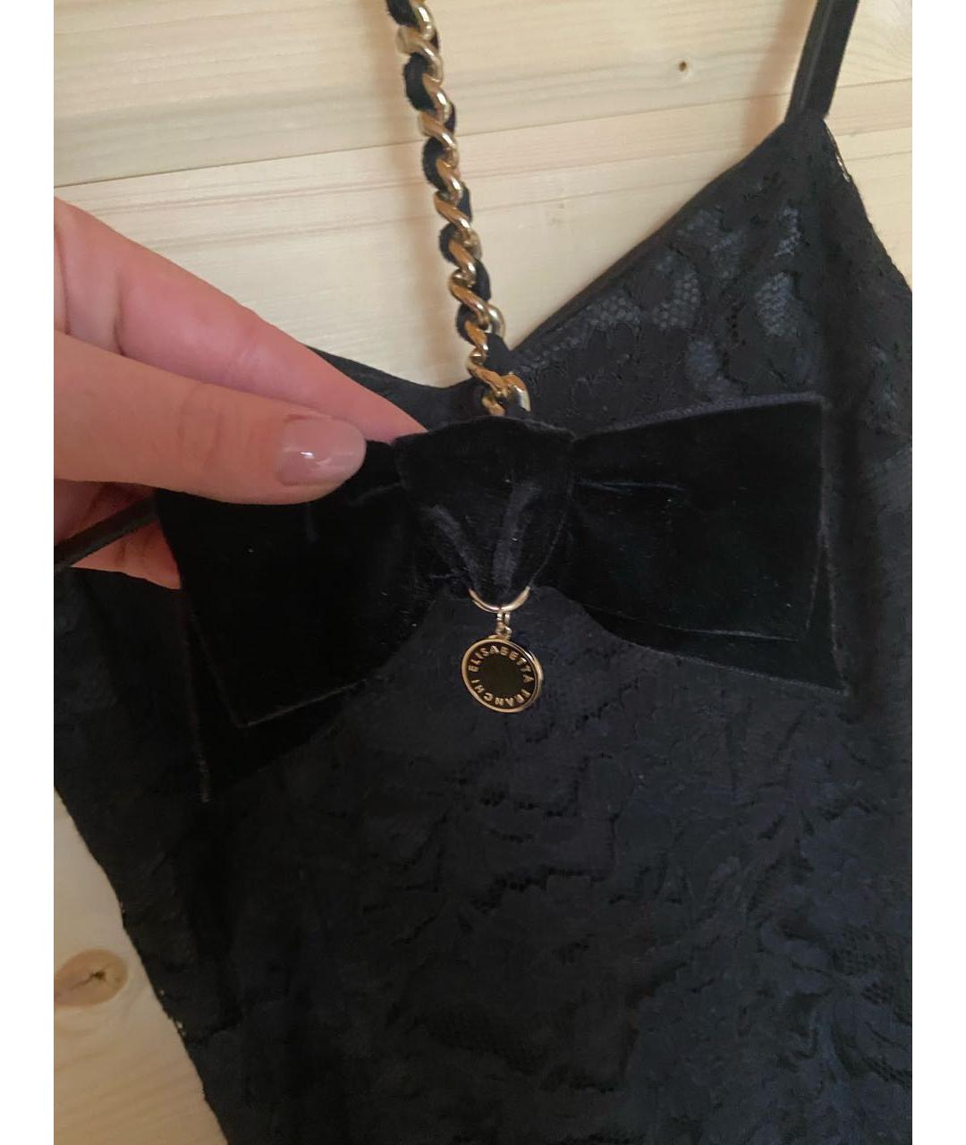 ELISABETTA FRANCHI Черное кружевное вечернее платье, фото 4