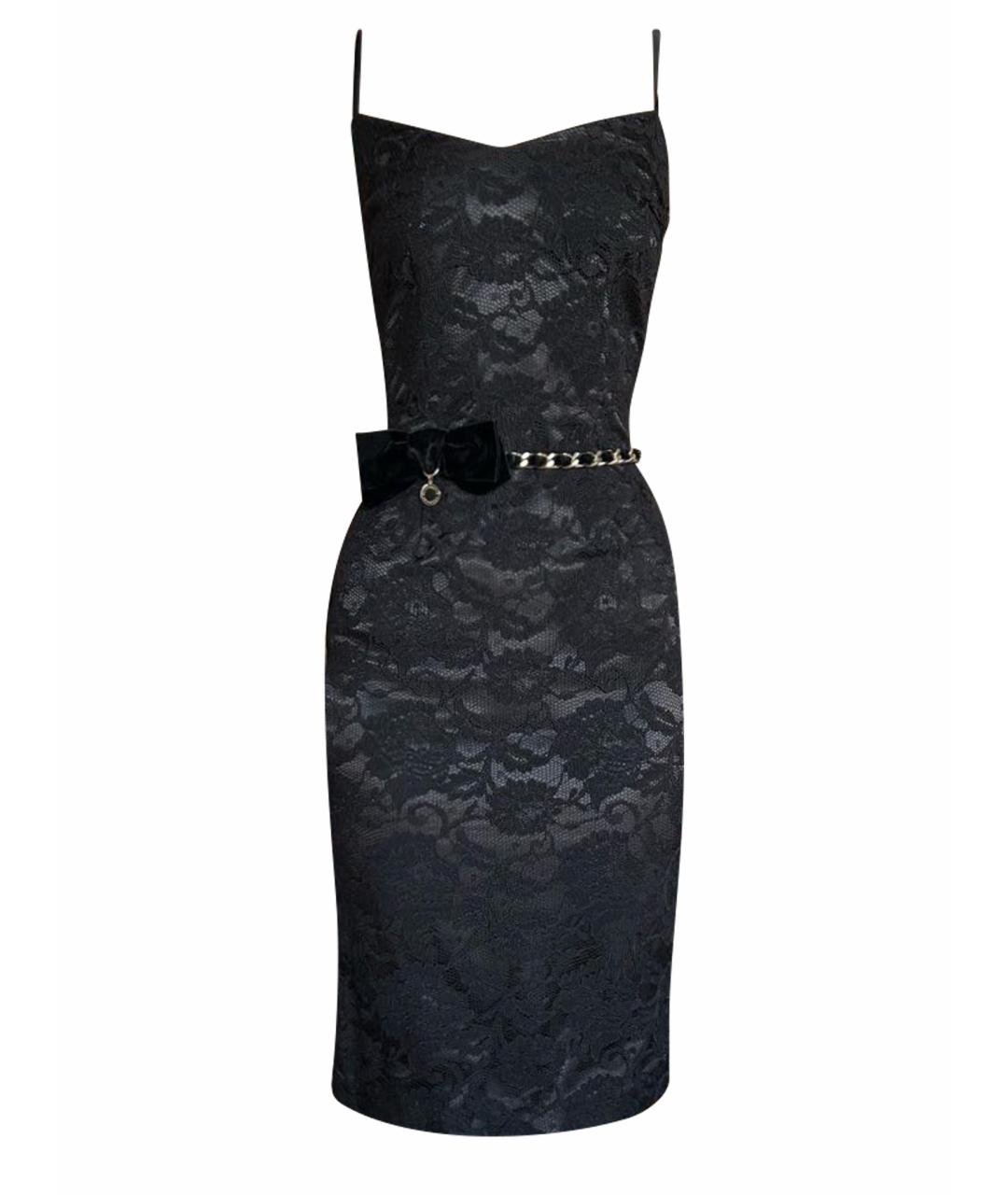 ELISABETTA FRANCHI Черное кружевное вечернее платье, фото 1