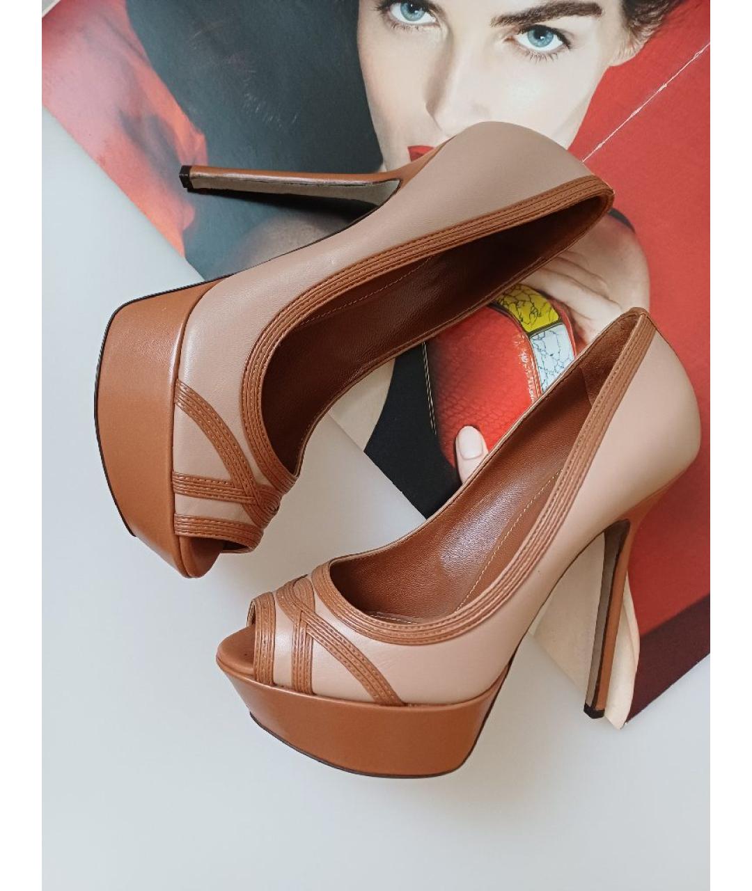 SERGIO ROSSI Коричневые кожаные туфли, фото 5