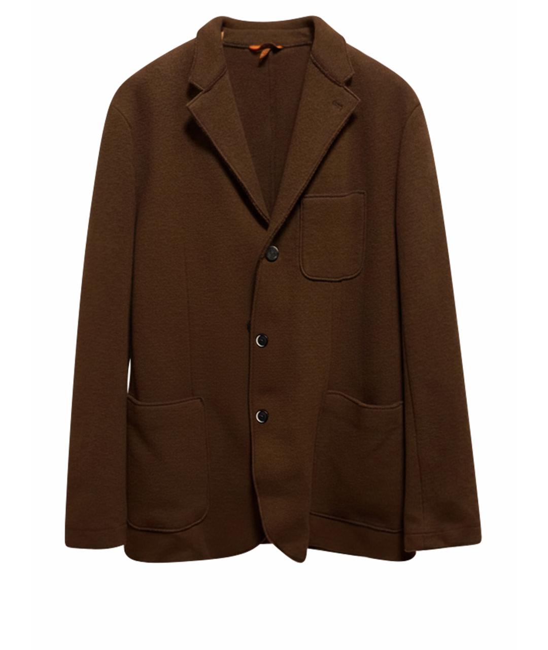 BARENA Коричневый шерстяной пиджак, фото 1