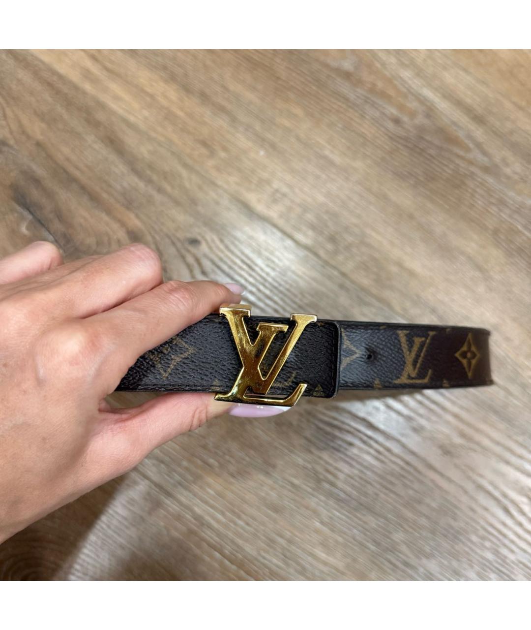 LOUIS VUITTON Коричневый кожаный ремень, фото 7
