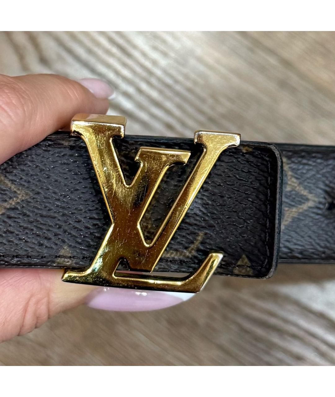 LOUIS VUITTON Коричневый кожаный ремень, фото 6