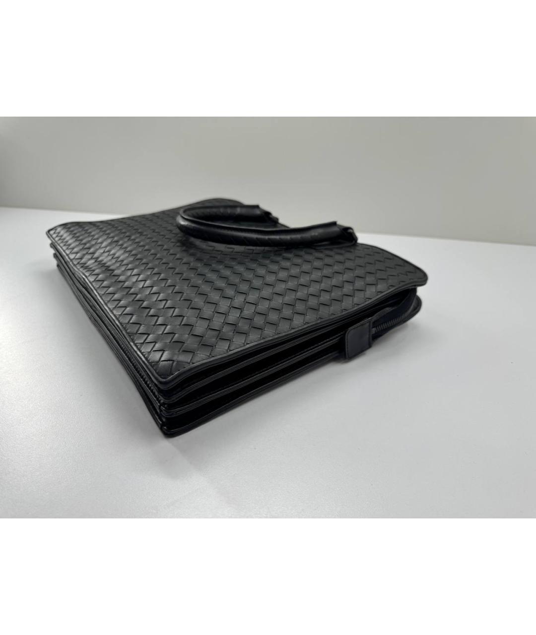 BOTTEGA VENETA Черный кожаный портфель, фото 7
