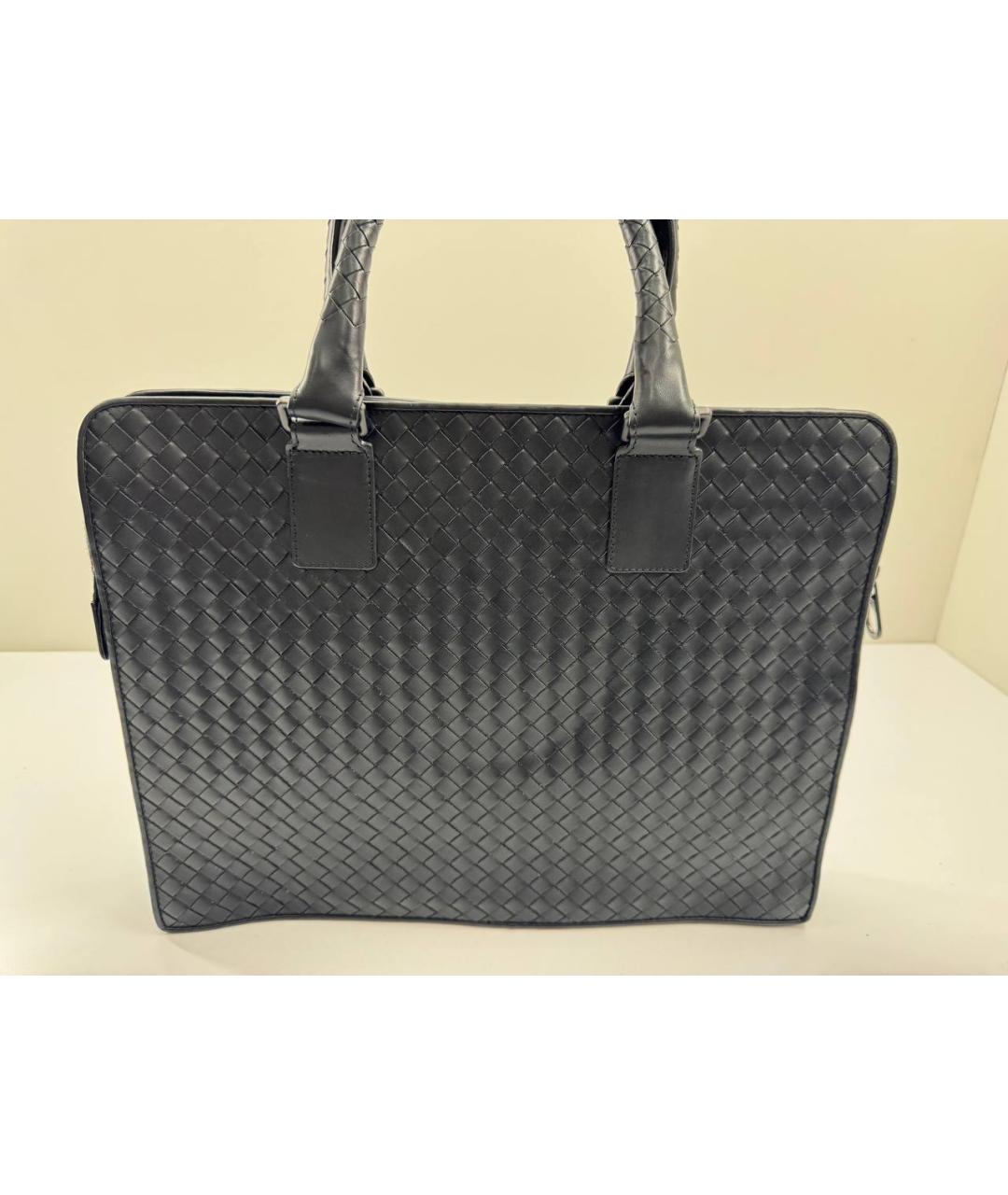 BOTTEGA VENETA Черный кожаный портфель, фото 2