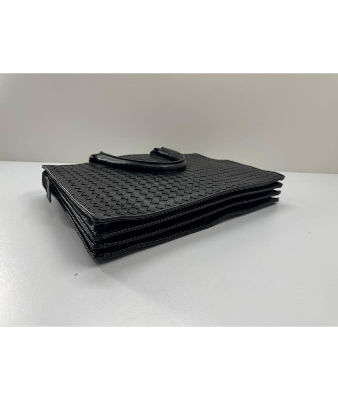 BOTTEGA VENETA Черный кожаный портфель, фото 8