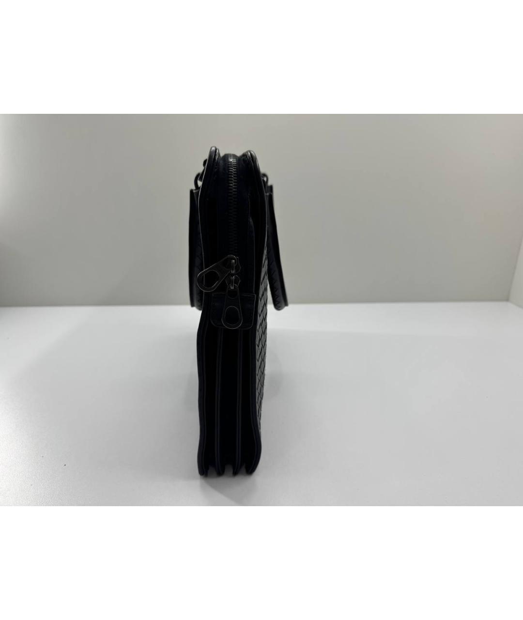 BOTTEGA VENETA Черный кожаный портфель, фото 4