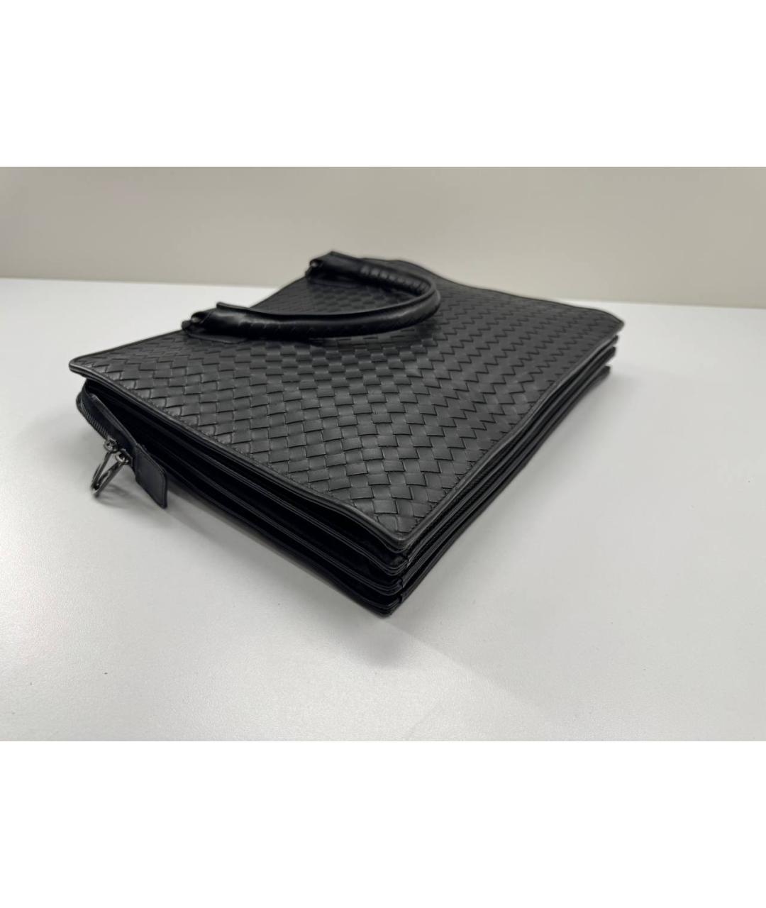 BOTTEGA VENETA Черный кожаный портфель, фото 5