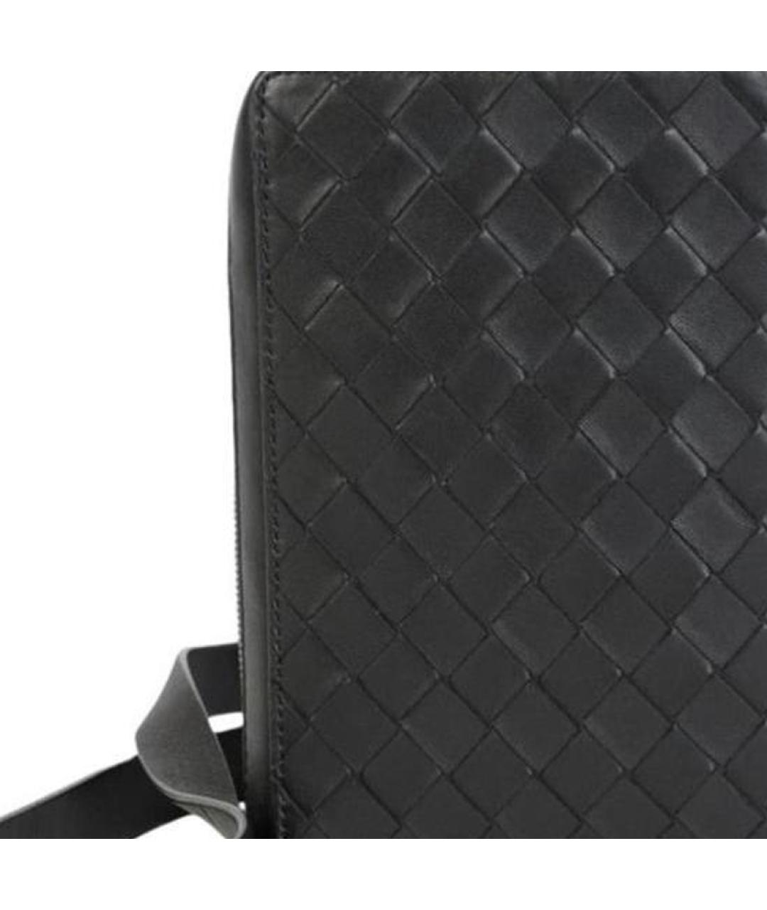 BOTTEGA VENETA Черная кожаная сумка на плечо, фото 5