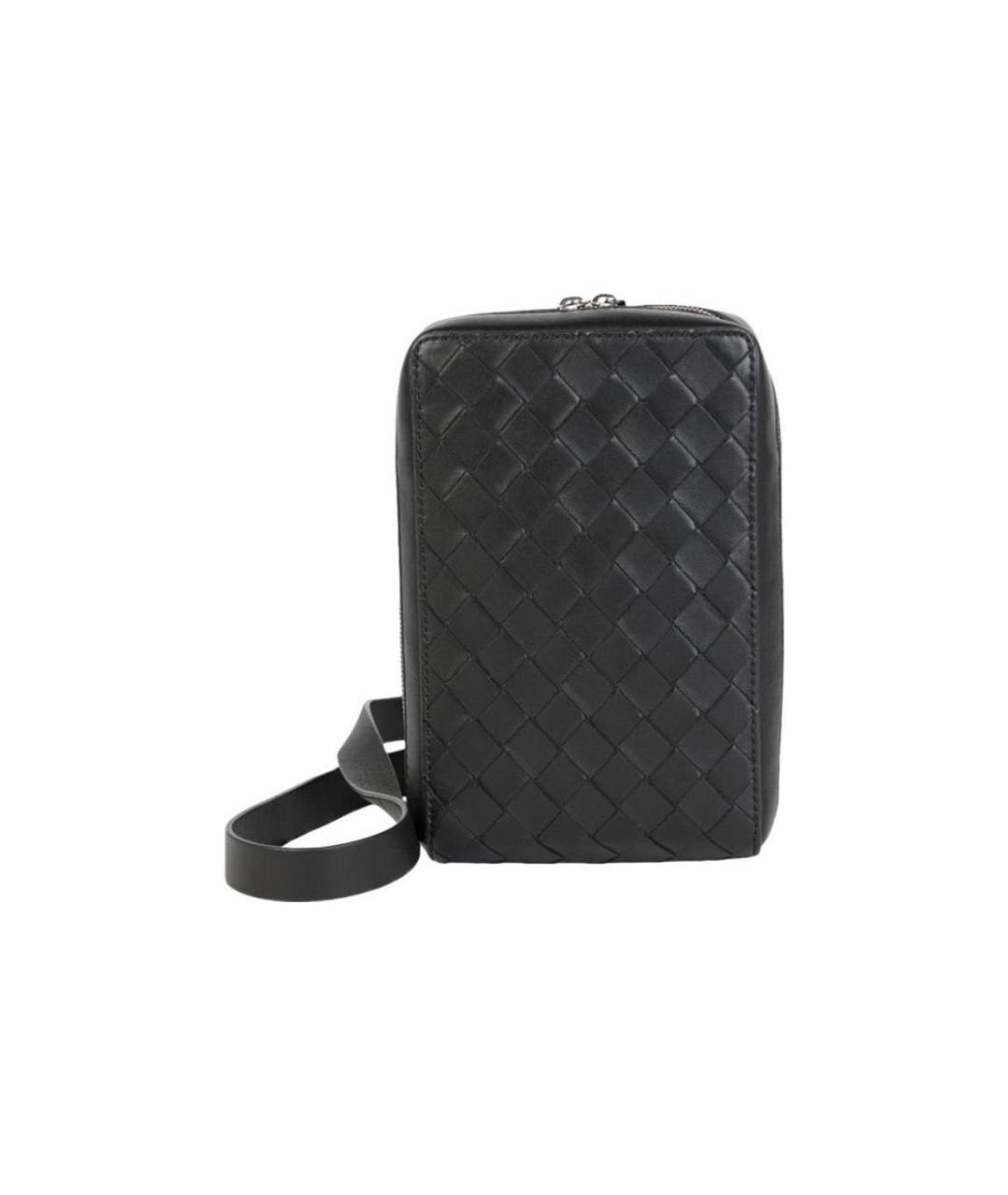 BOTTEGA VENETA Черная кожаная сумка на плечо, фото 1