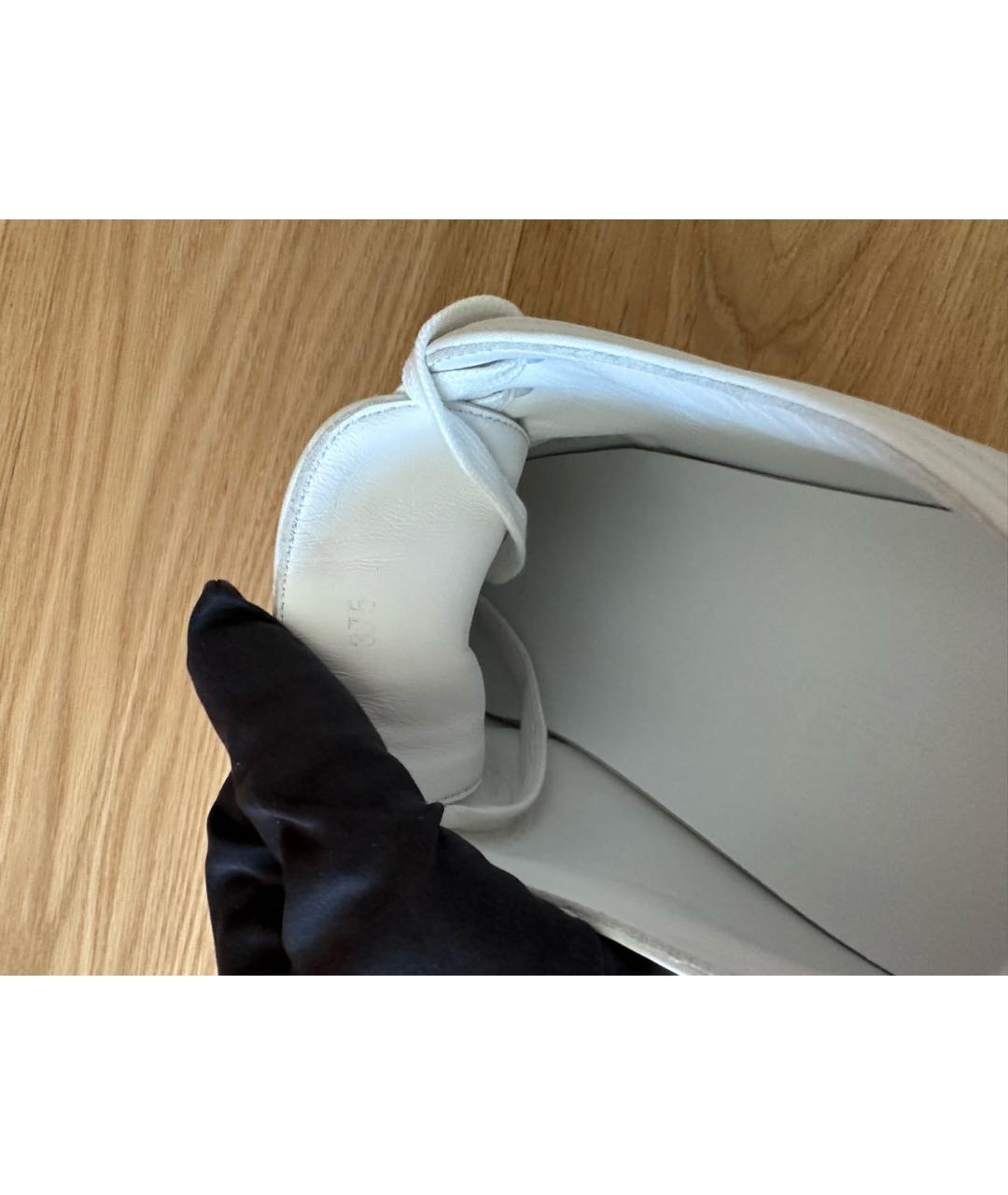 HERMES Белые кожаные кеды, фото 6