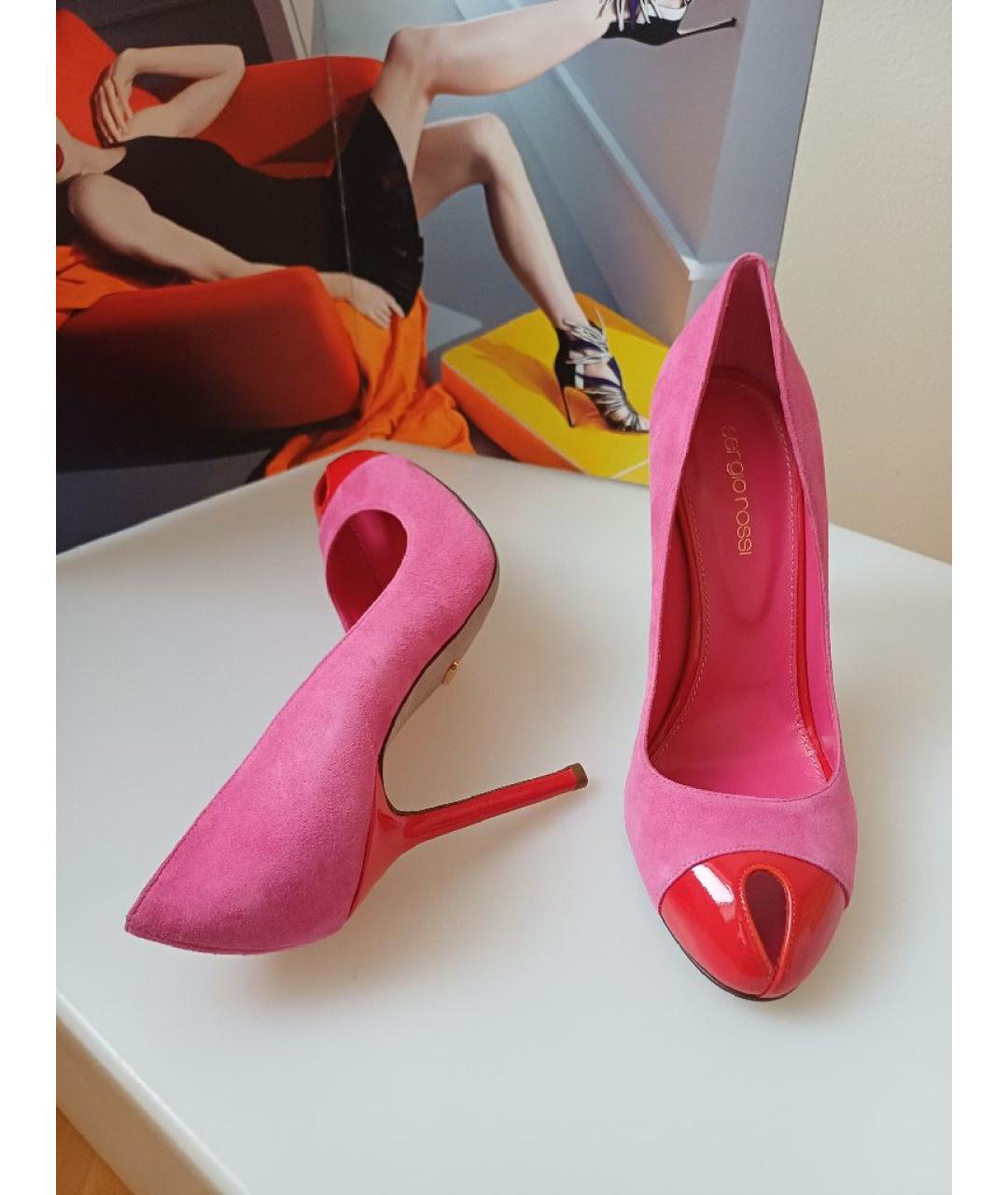 SERGIO ROSSI Розовые замшевые туфли, фото 5