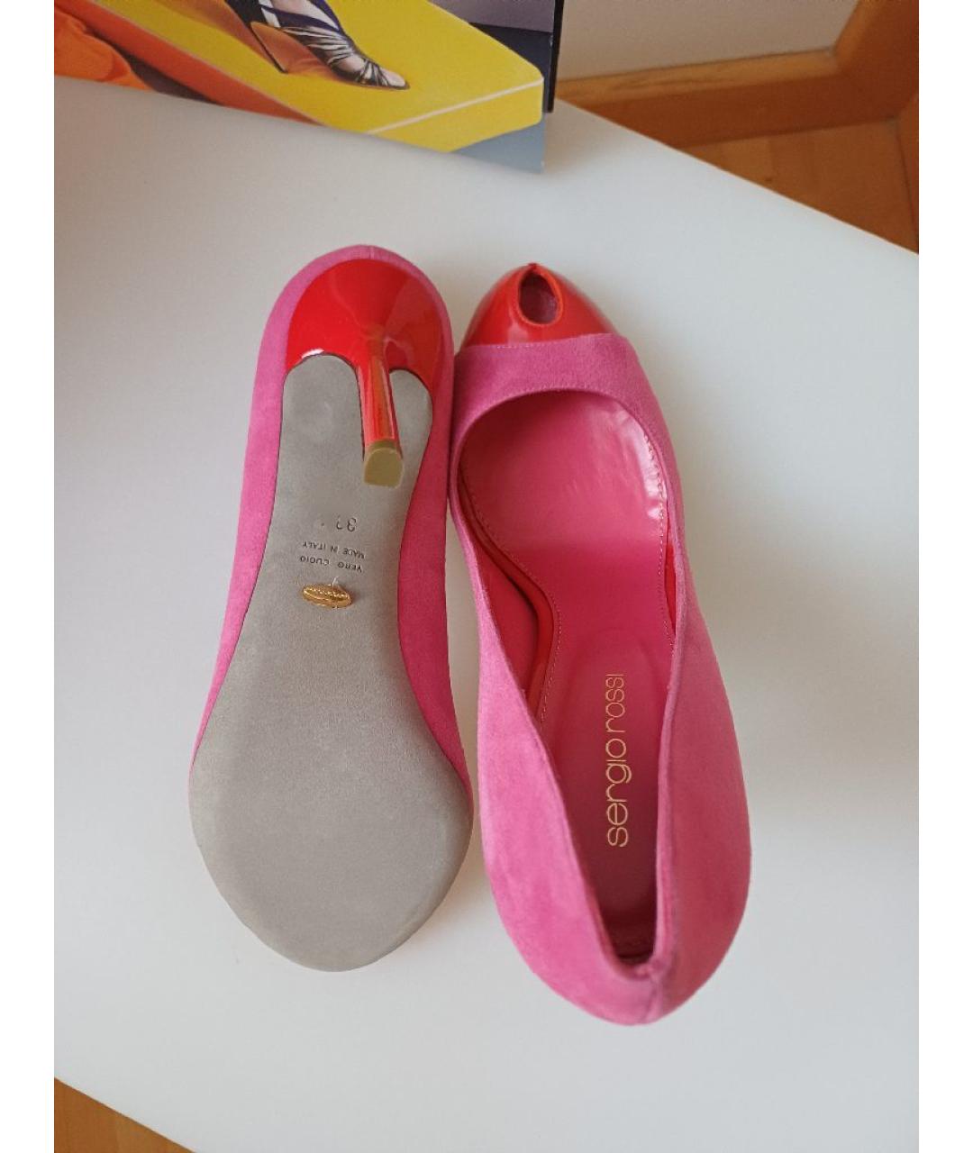 SERGIO ROSSI Розовые замшевые туфли, фото 8