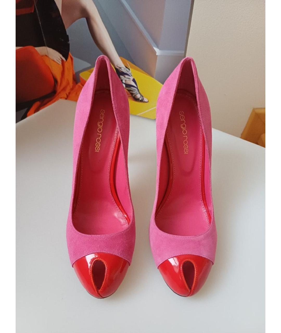 SERGIO ROSSI Розовые замшевые туфли, фото 6
