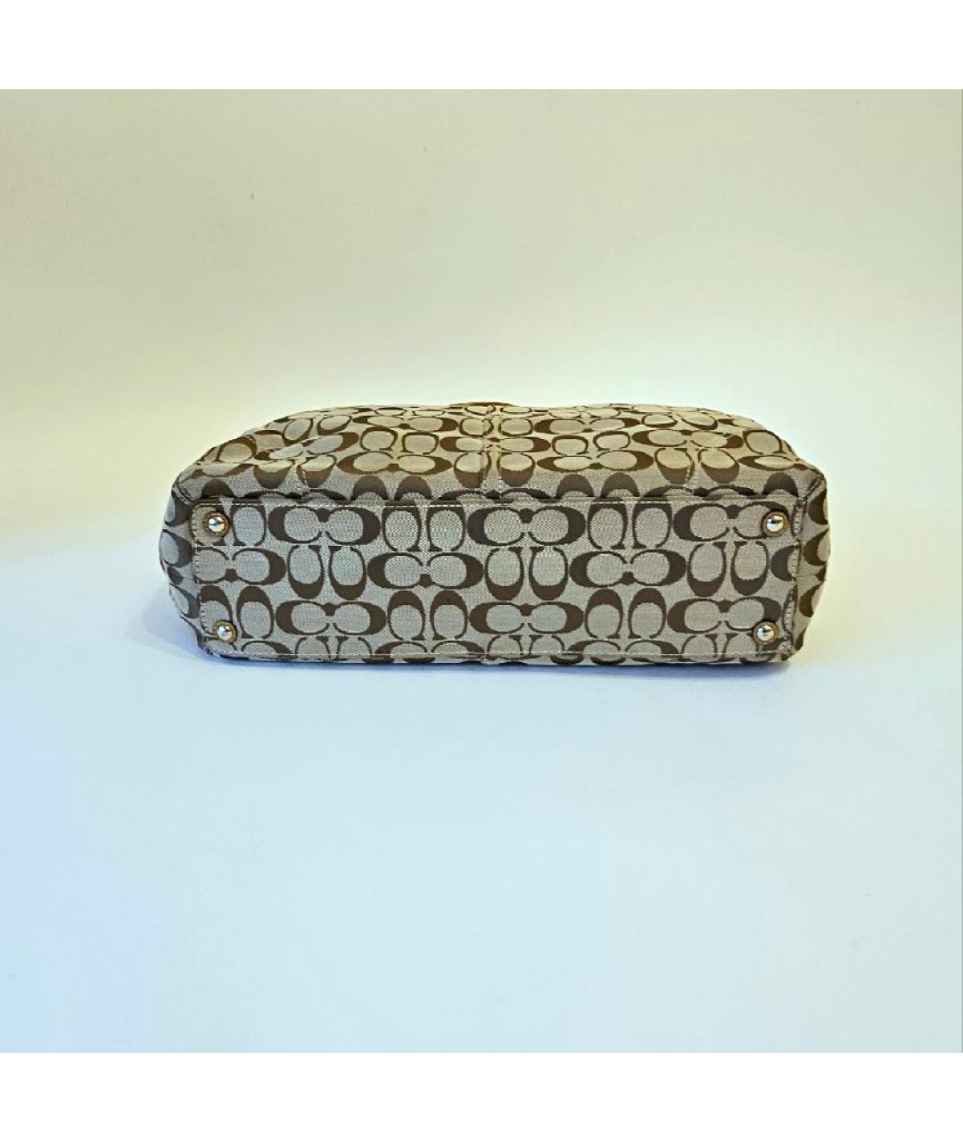 COACH Коричневая тканевая сумка через плечо, фото 3