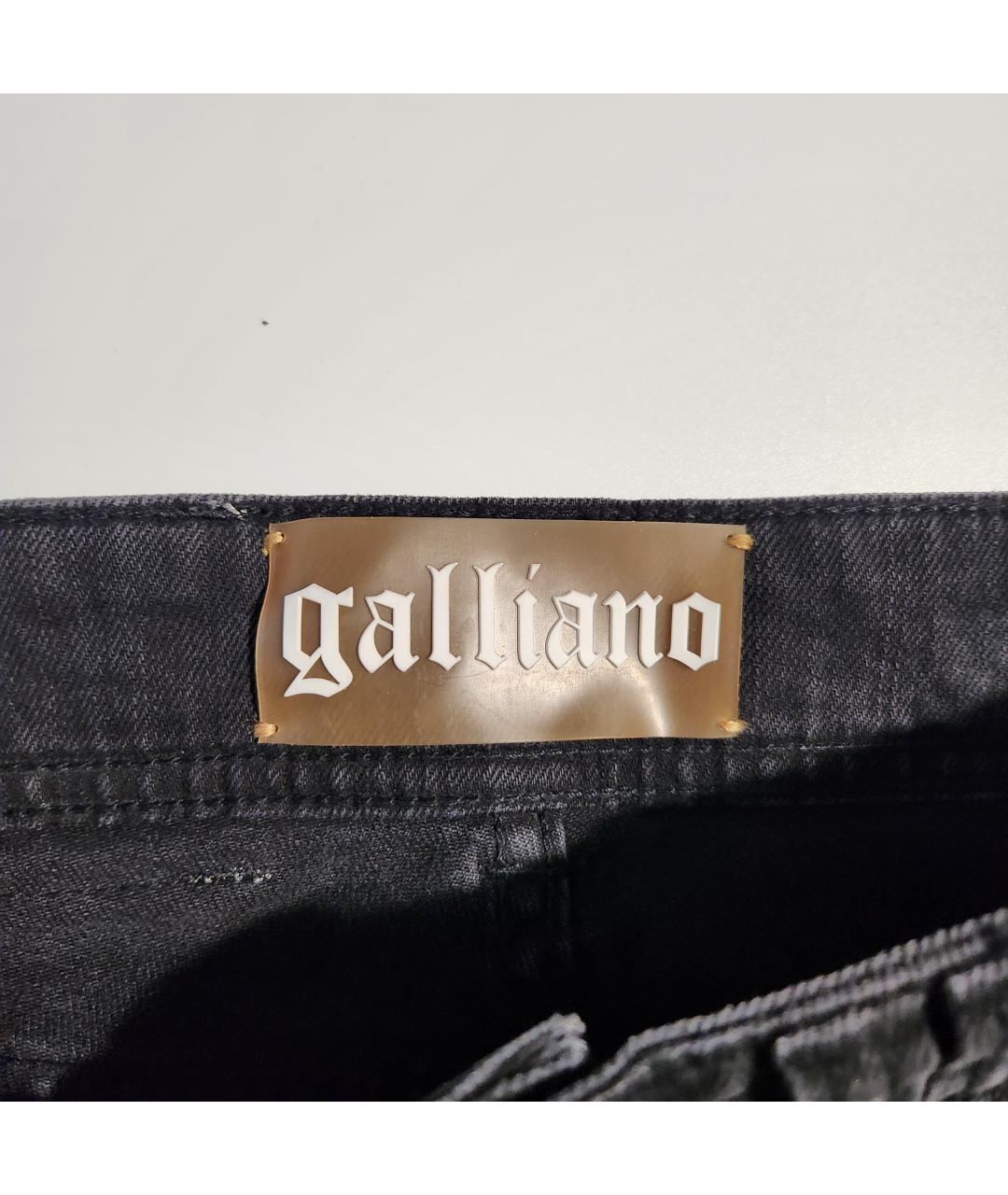 JOHN GALLIANO Серые хлопко-эластановые прямые джинсы, фото 3