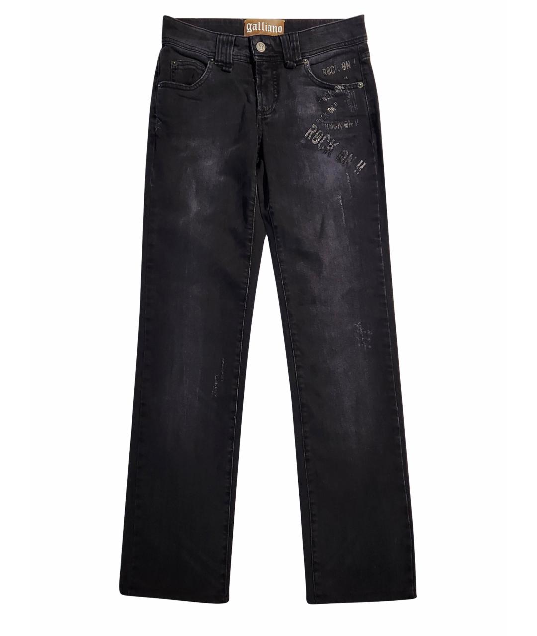 JOHN GALLIANO Серые хлопко-эластановые прямые джинсы, фото 10
