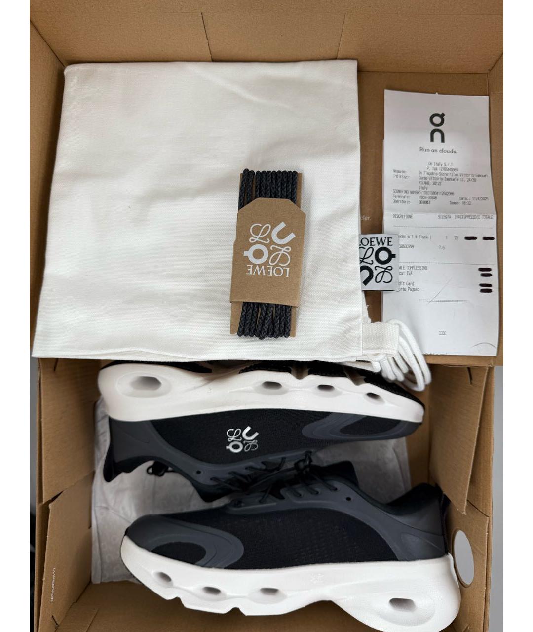 LOEWE Черные текстильные кроссовки, фото 8
