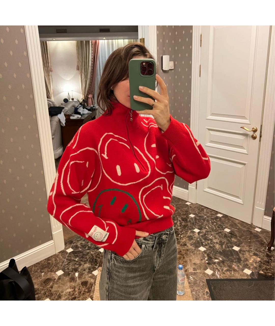 SANDRO Красный шерстяной джемпер / свитер, фото 6