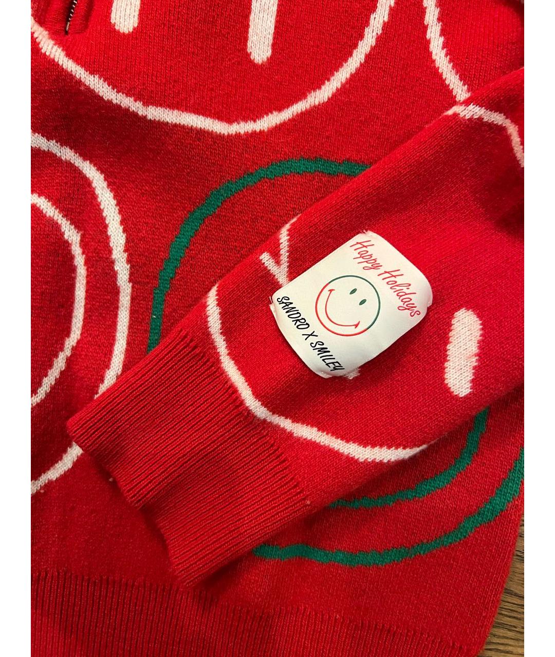 SANDRO Красный шерстяной джемпер / свитер, фото 3
