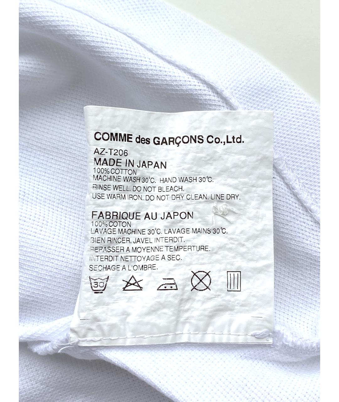 COMME DES GARÇONS PLAY Белое хлопковое поло с коротким рукавом, фото 6