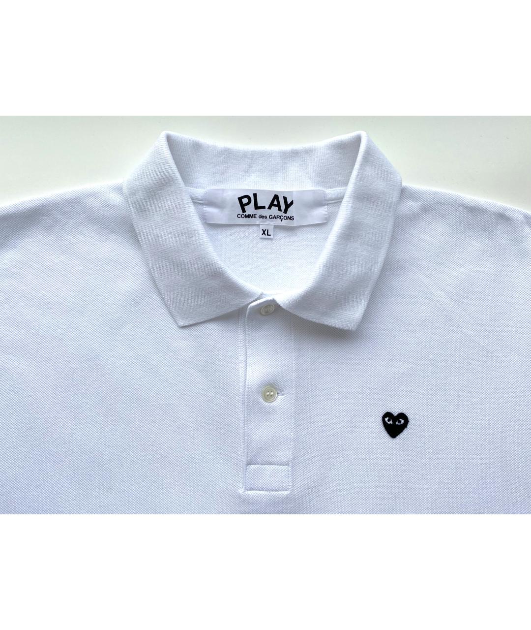 COMME DES GARÇONS PLAY Белое хлопковое поло с коротким рукавом, фото 2
