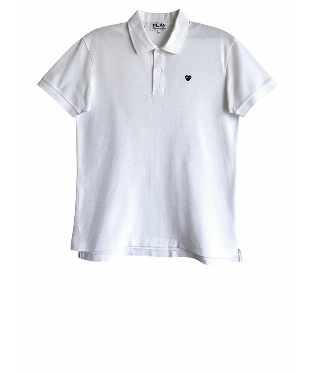 COMME DES GARÇONS PLAY Белое хлопковое поло с коротким рукавом, фото 1