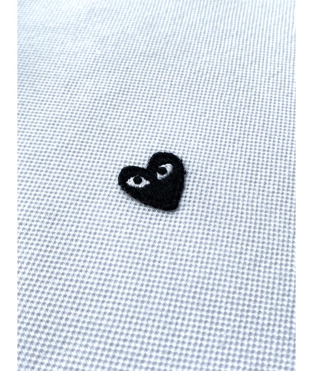 COMME DES GARÇONS PLAY Белое хлопковое поло с коротким рукавом, фото 3