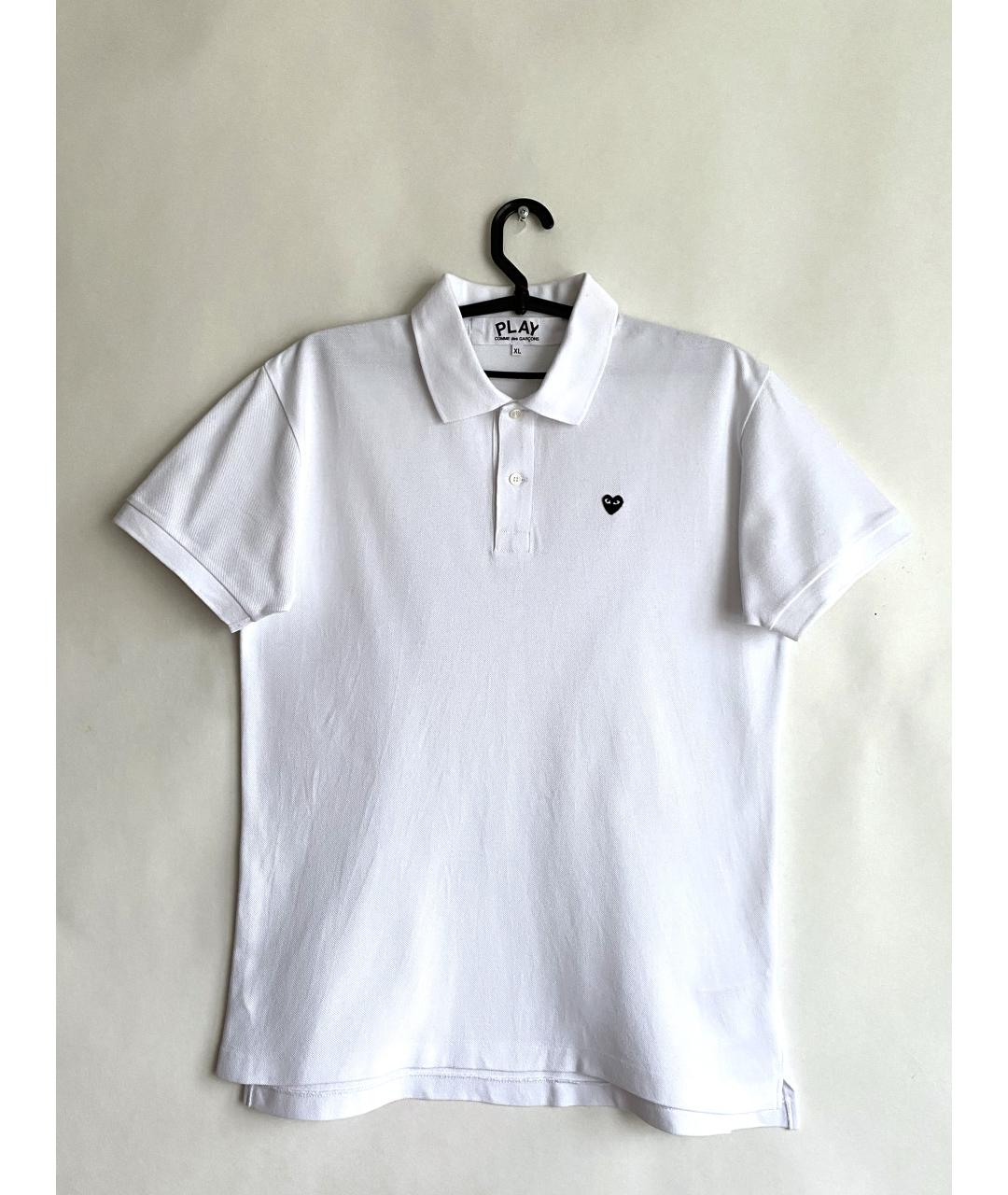 COMME DES GARÇONS PLAY Белое хлопковое поло с коротким рукавом, фото 7