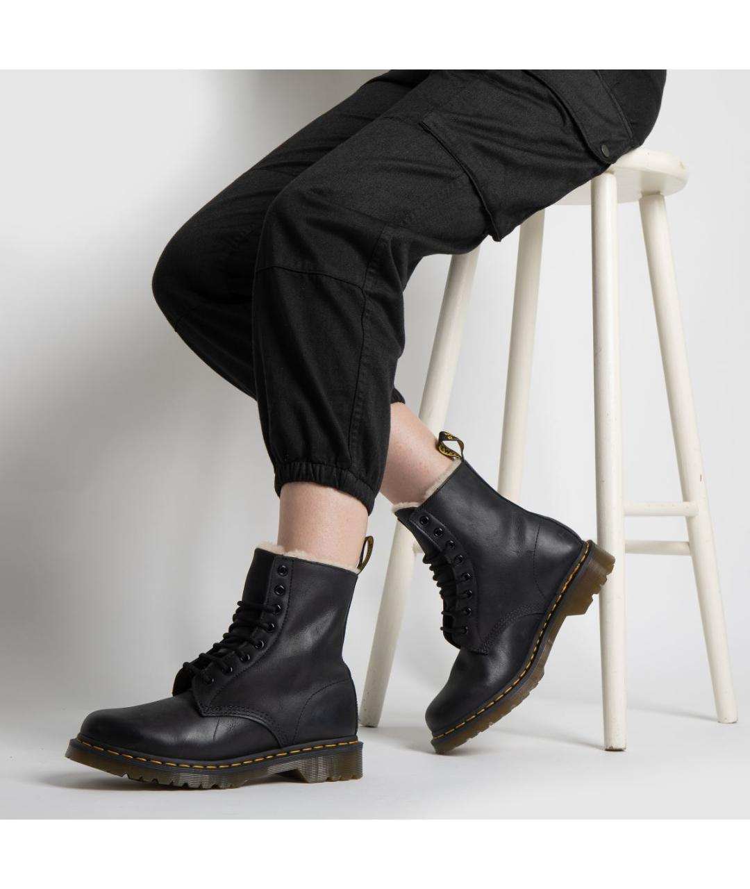 DR. MARTENS Черные кожаные ботинки, фото 8