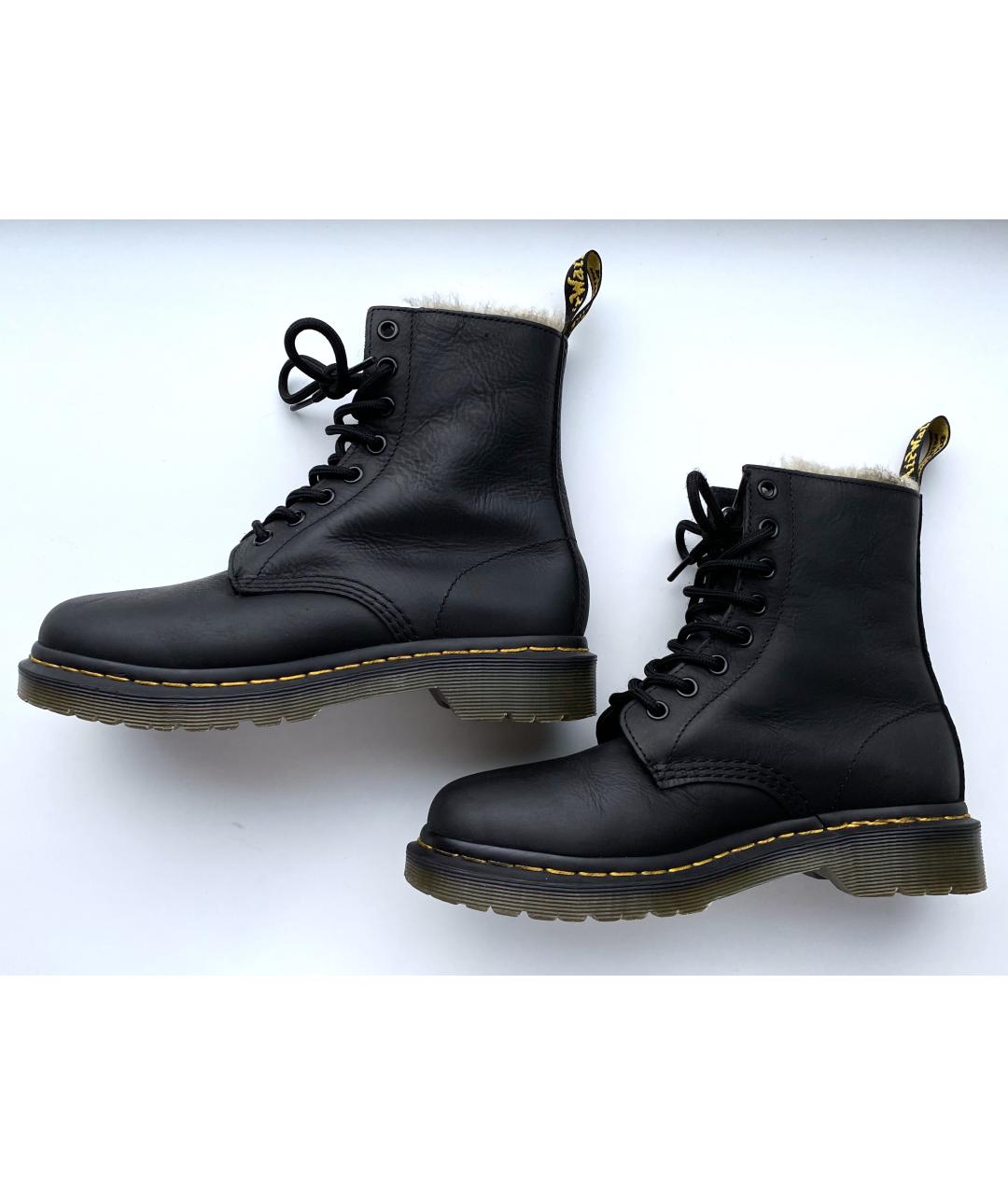 DR. MARTENS Черные кожаные ботинки, фото 3