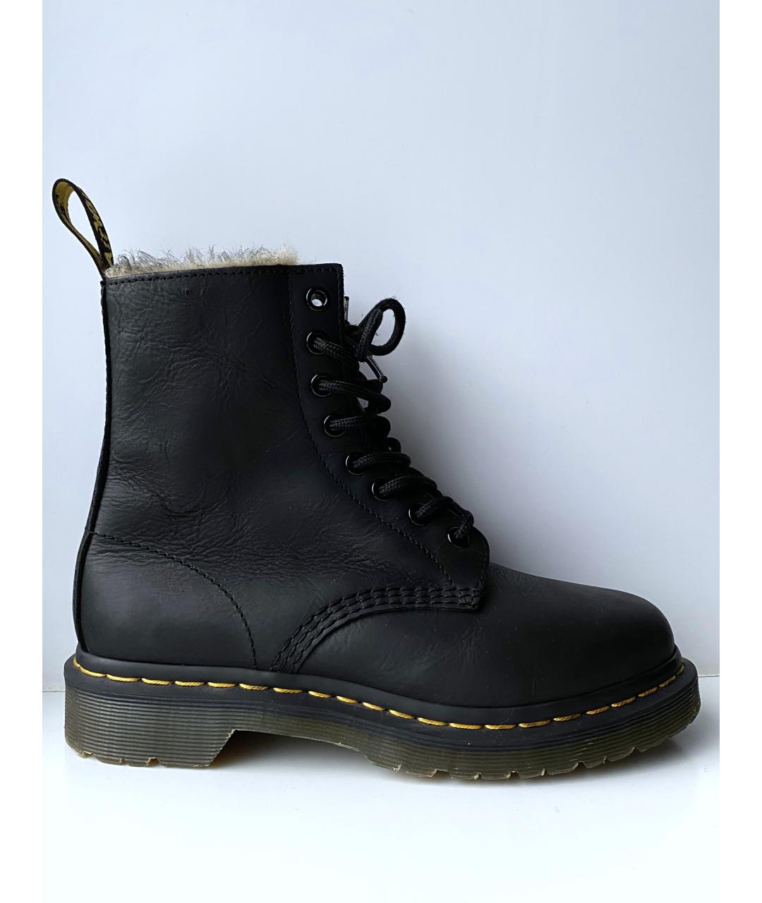 DR. MARTENS Черные кожаные ботинки, фото 9