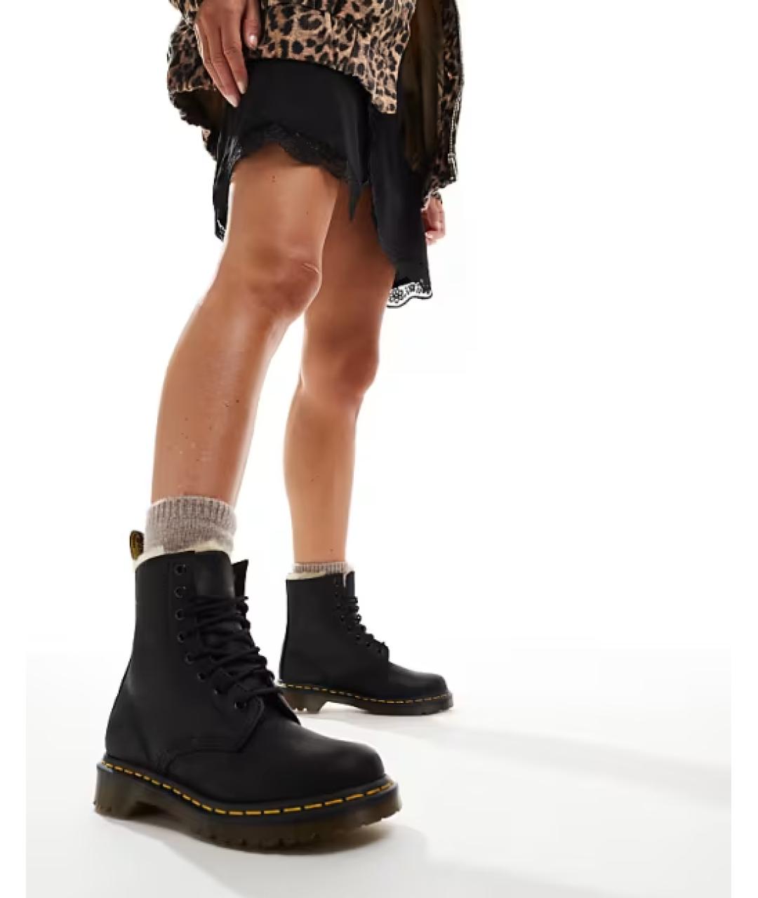 DR. MARTENS Черные кожаные ботинки, фото 7