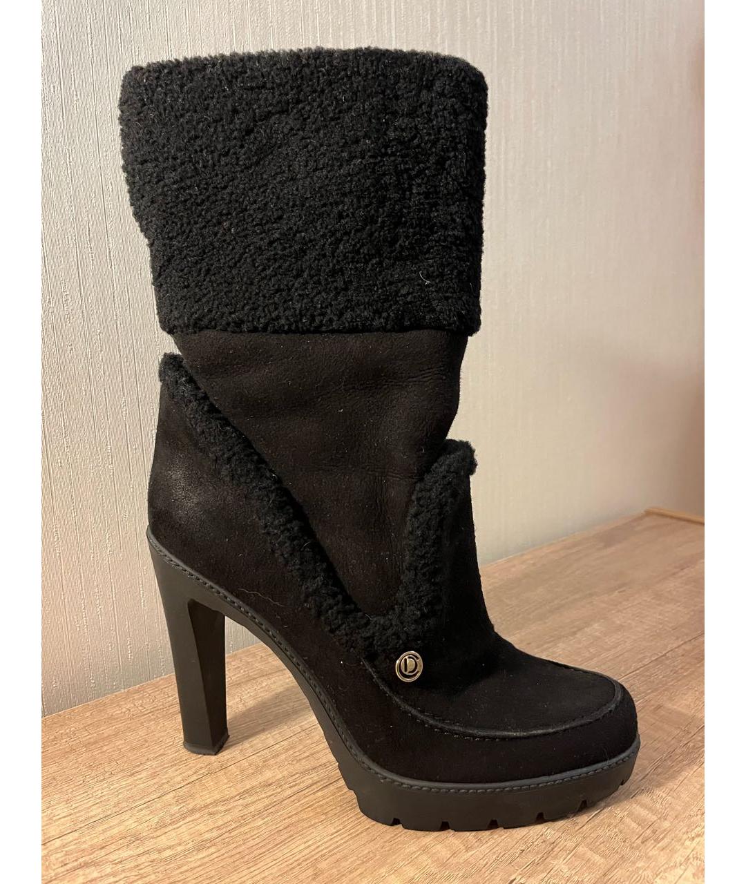 CHRISTIAN DIOR Черные замшевые ботильоны, фото 5