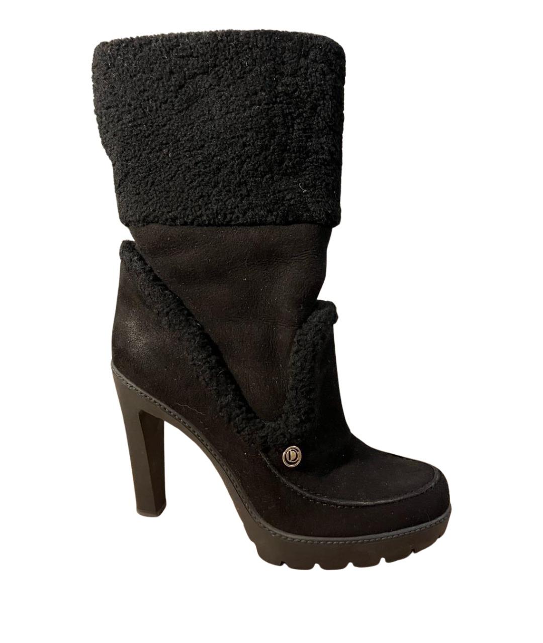 CHRISTIAN DIOR Черные замшевые ботильоны, фото 1