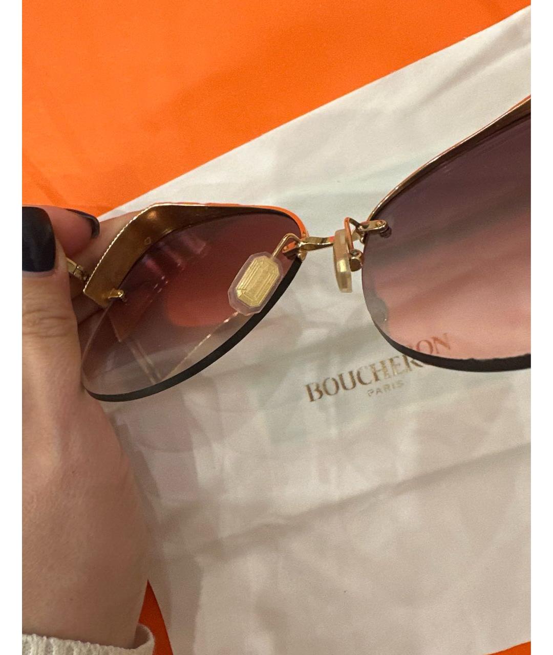 BOUCHERON Мульти металлические солнцезащитные очки, фото 3
