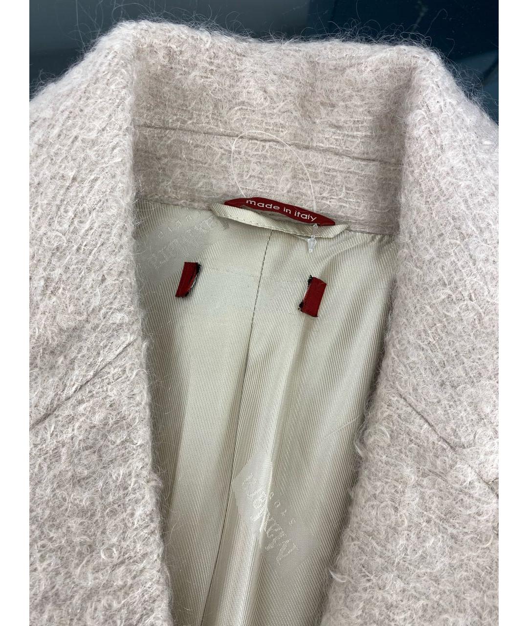 MAX MARA STUDIO Бежевое шерстяное пальто, фото 2