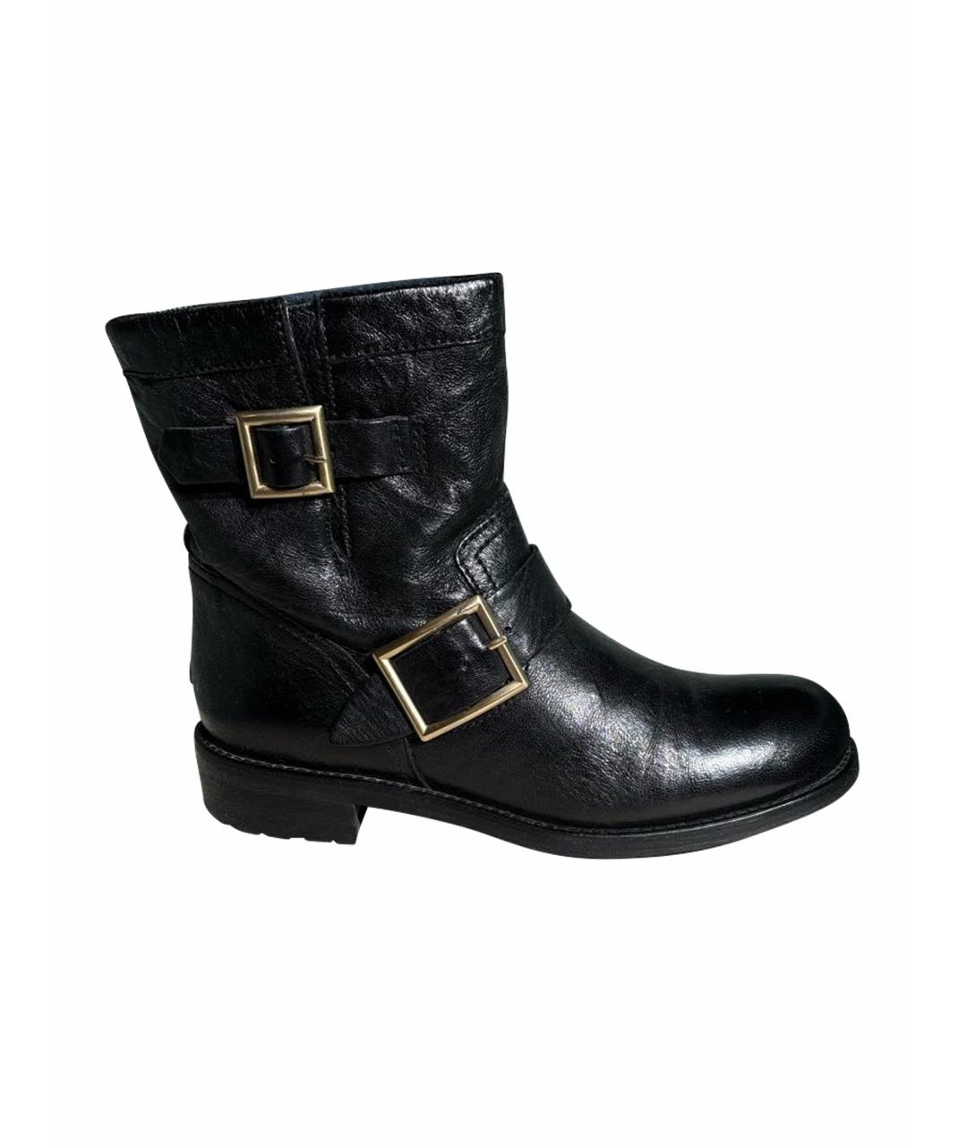 JIMMY CHOO Черные кожаные полусапоги, фото 1