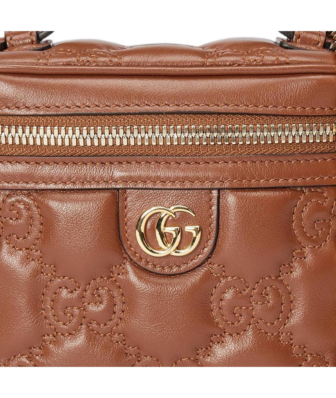 GUCCI Коричневая кожаная сумка через плечо, фото 8