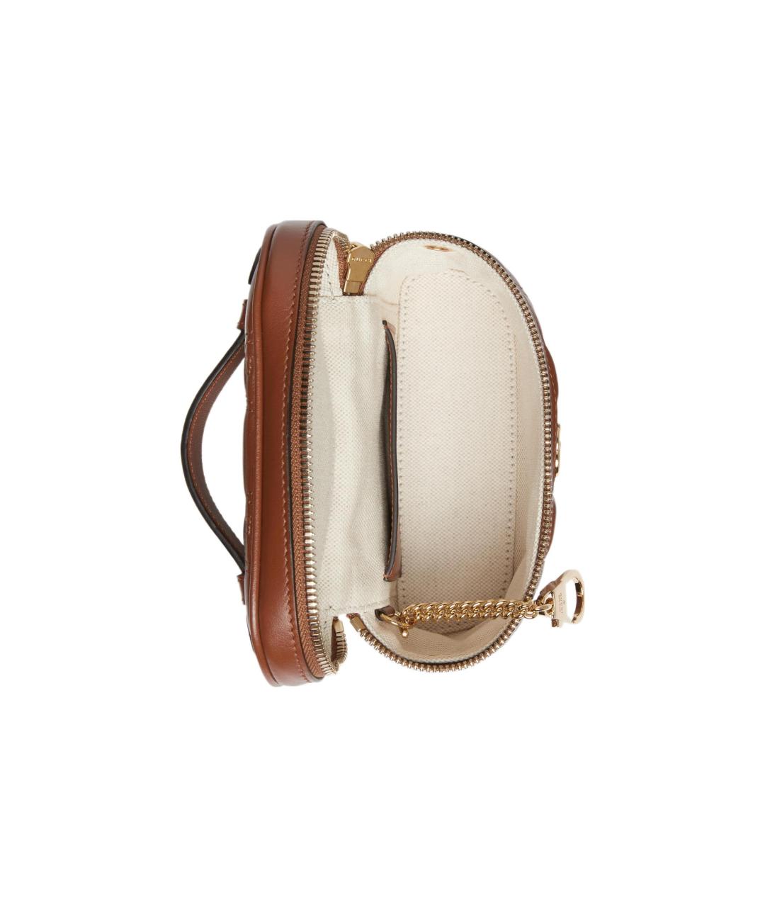 GUCCI Коричневая кожаная сумка через плечо, фото 6