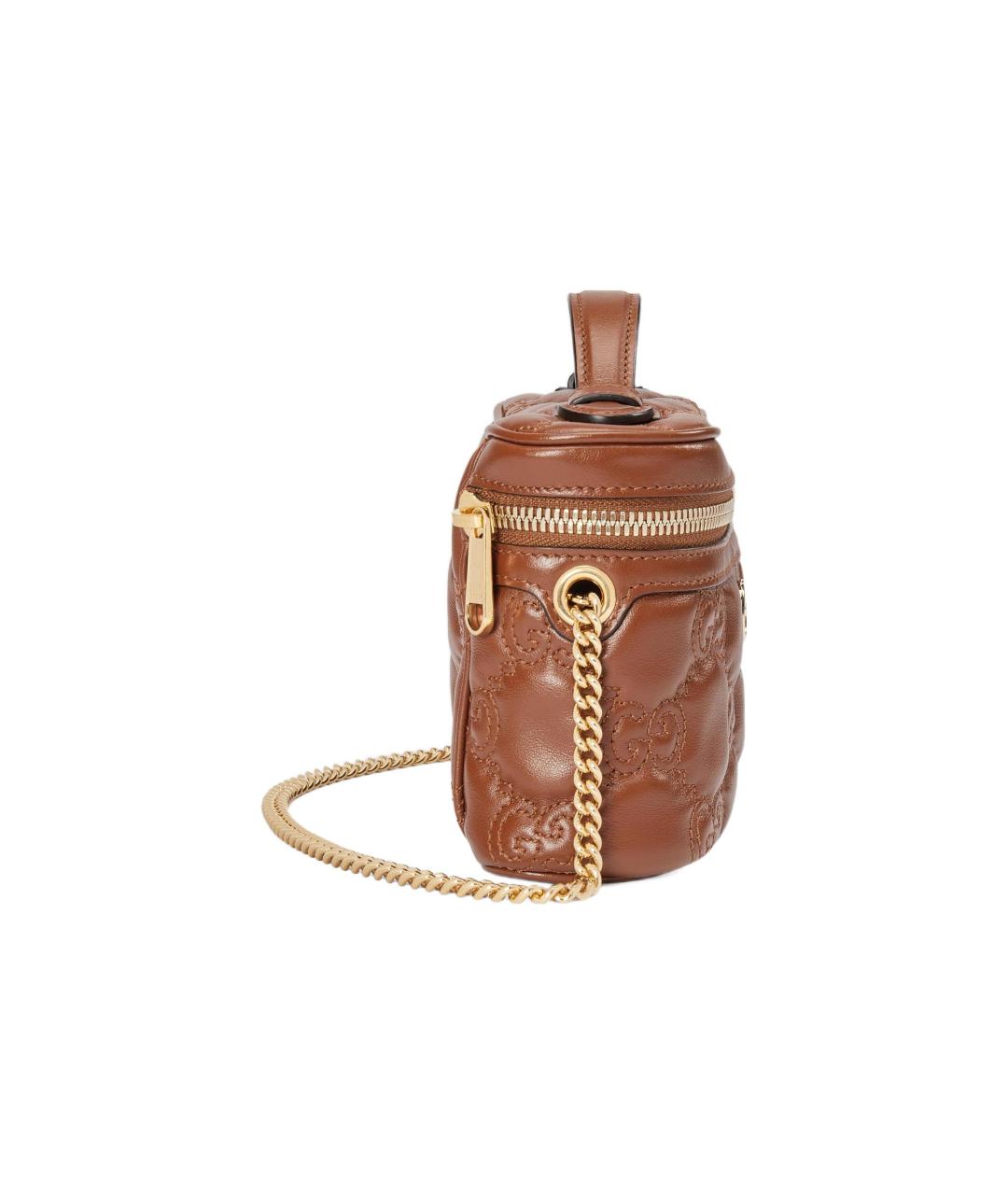 GUCCI Коричневая кожаная сумка через плечо, фото 4