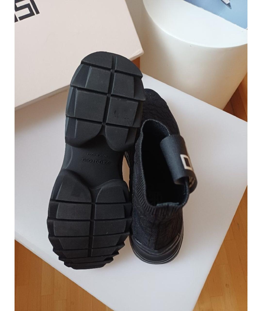 SERGIO ROSSI Черные текстильные кроссовки, фото 9